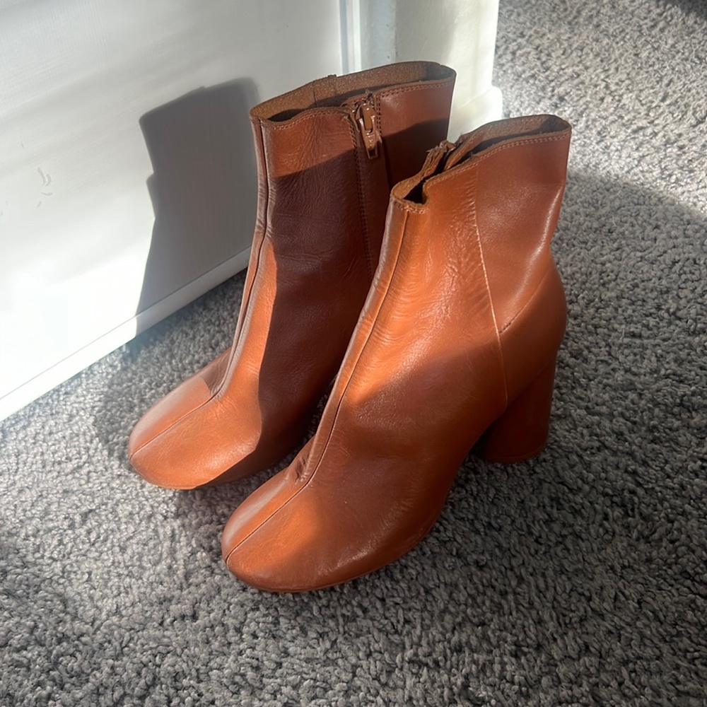 Brown ankle booties